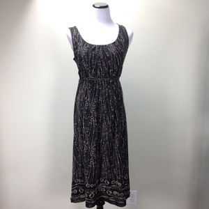 212 Collection Black & Tan Sleeveless Belted Dress